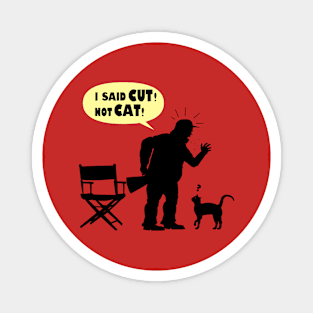 Funny Director Cat Silhouette Puns Gift For Cat Lovers Magnet